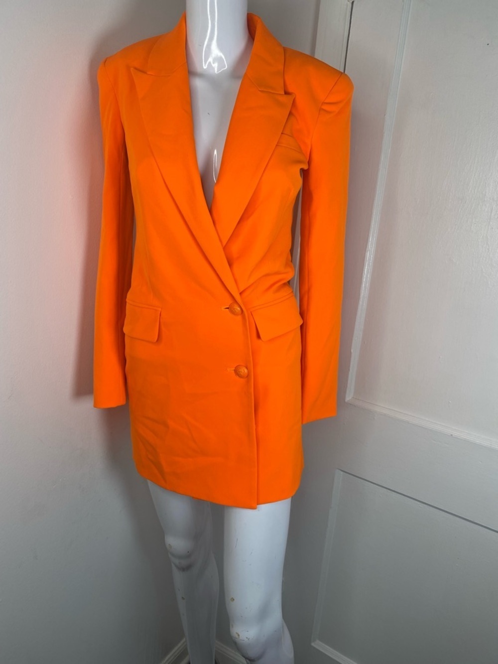 L'AGENCE NWT Marlee Vibrant Orange Tailored Blazer Dress - Picture 3 of 14